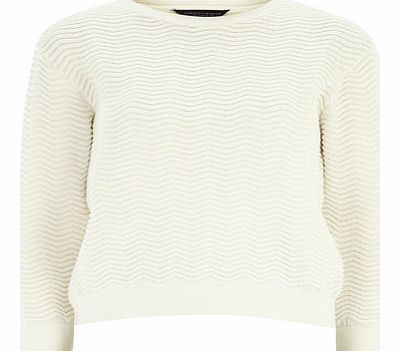 Dorothy Perkins Womens Ivory Zig Zag Sweat- White DP55160882