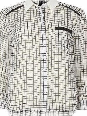 Dorothy Perkins Womens Izabel Black White Grid Print Shirt-