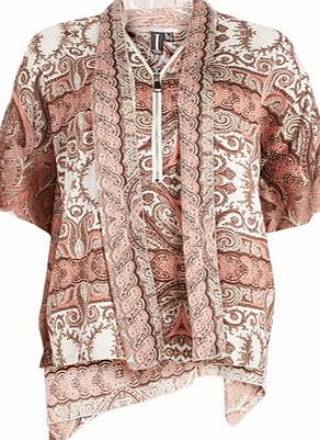Dorothy Perkins Womens Izabel Light Pink Paisley Kaftan Top-