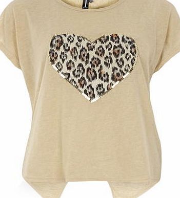 Dorothy Perkins Womens Izabel London Beige Leopard Sequin Top-