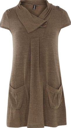 Dorothy Perkins, 1134[^]262015000707959 Womens Izabel London Brown Cap Sleeve Pocketed