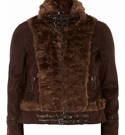 Dorothy Perkins Womens Izabel London Brown faux fur suede