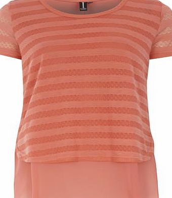 Dorothy Perkins Womens Izabel London Coral Lace Dipped Hem Top-