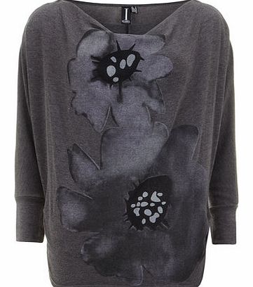 Womens Izabel London Grey Zipped Flower Print