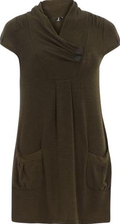 Dorothy Perkins, 1134[^]262015000707954 Womens Izabel London Khaki Cap Sleeve Pocketed
