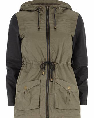 Dorothy Perkins Womens Izabel London Khaki Contrast Parka