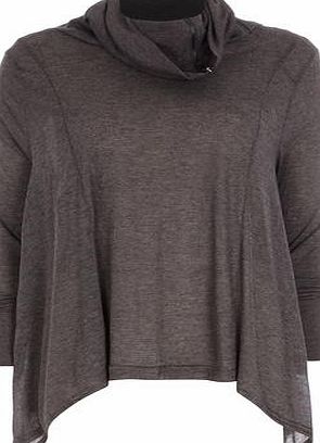 Dorothy Perkins Womens Izabel London Light Grey Zip Roll Neck