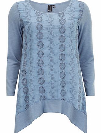 Dorothy Perkins Womens Izabel London Mid Blue Embroidered Tunic-