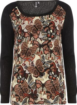 Dorothy Perkins, 1134[^]262015000706874 Womens Izabel London Multi Black Knit Top- Black
