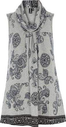 Dorothy Perkins, 1134[^]262015000706879 Womens Izabel London Multi Grey Long Tunic Top-