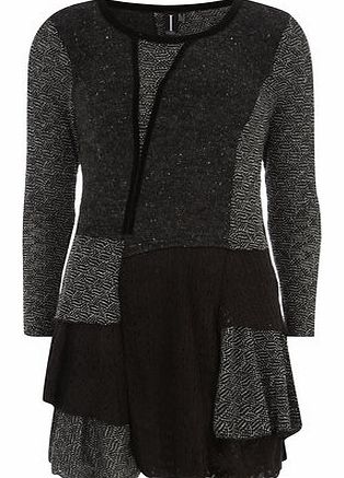 Womens Izabel London Multi Grey Patchwork Dress-