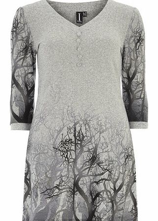 Dorothy Perkins Womens Izabel London Multi Grey Tree Print