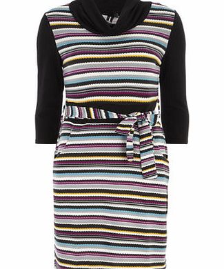 Dorothy Perkins Womens Izabel London Multi Purple Striped Dress-