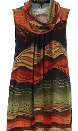 Dorothy Perkins Womens Izabel London Orange Multi Print Top-