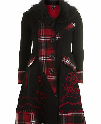 Dorothy Perkins Womens Izabel London Red Checked Cardigan- Red