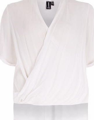 Dorothy Perkins Womens Izabel London White Cross Over Front Top-