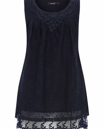 Dorothy Perkins Womens Jasmine Navy Lace Tunic- Blue DP61800140