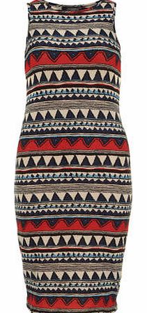 Dorothy Perkins Womens Jasmine Red Zig Zag Stripe Midi Dress-