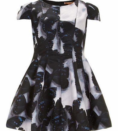 Womens Jolie Moi Black Butterfly Print Dress-