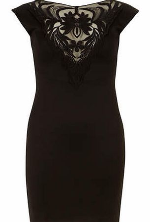 Dorothy Perkins Womens Jolie Moi Black Lace Front Dress- Black