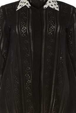 Dorothy Perkins Womens Jolie Moi Black Lace Longline Blouse-