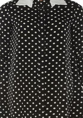 Dorothy Perkins Womens Jolie Moi Black Polka Longline Blouse-