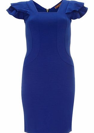 Womens Jolie Moi Blue Folded Shoulder Dress-