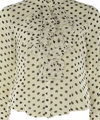 Dorothy Perkins Womens Jolie Moi Cream Polka Ruffle Blouse-