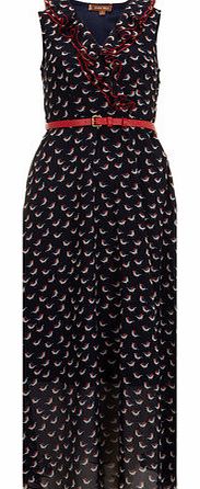 Dorothy Perkins Womens Jolie Moi Navy Frilly Front Maxi Dress-