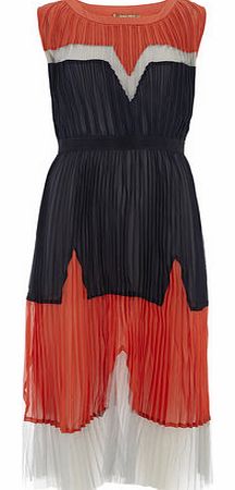 Dorothy Perkins Womens Jolie Moi Orange Multi Pleated Dress-
