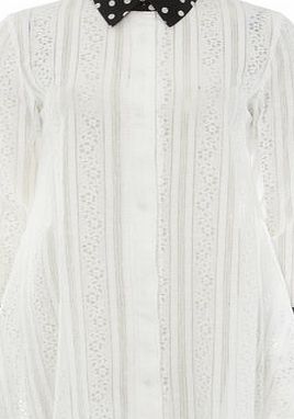 Dorothy Perkins Womens Jolie Moi White Lace Longline Blouse-