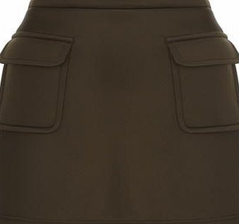 Dorothy Perkins Womens Khaki Scuba Mini Skirt- Khaki DP66813884
