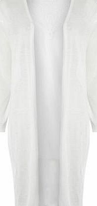 Dorothy Perkins Womens Lace back longline sheer cardigan- White