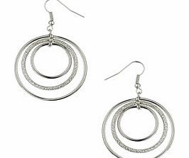 Dorothy Perkins Womens Layer Circle Drop Earring- Silver