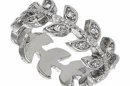 Dorothy Perkins Womens Leaf Stone Ring- Silver DP49814840