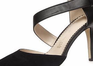 Dorothy Perkins Womens Leather black high open court shoes-