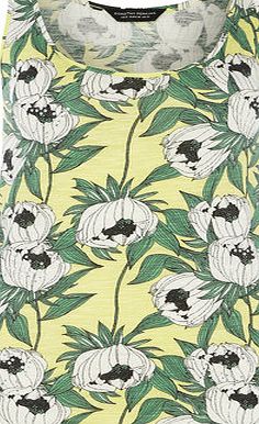 Dorothy Perkins Womens Lemon Floral Bling Vest Top- Yellow