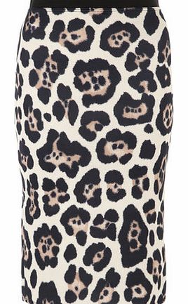 Womens Leopard Print Pencil Skirt- Animal