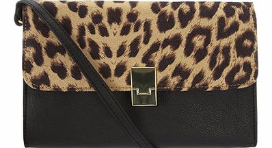 Dorothy Perkins Womens Leopard square lock crossbody bag-