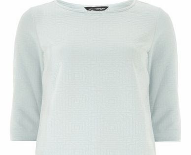 Dorothy Perkins Womens Light Blue Geo Textured Tee- Pale Blue