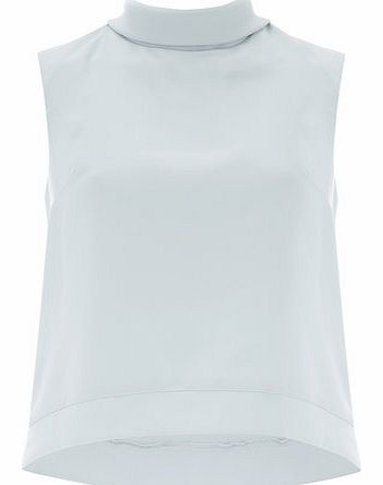 Dorothy Perkins Womens Light Blue Roll Neck Dip Hem Top- Pale