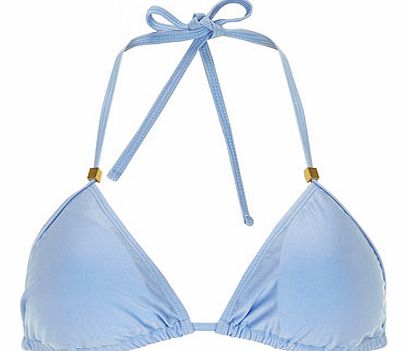 Dorothy Perkins Womens Light Blue Triangle Bikini Top- Blue
