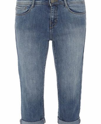 Dorothy Perkins Womens Light Wash Roll Up Crop Jeans- Blue