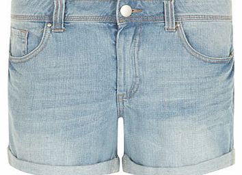 Womens Lightwash Boy Shorts- White DP70273298