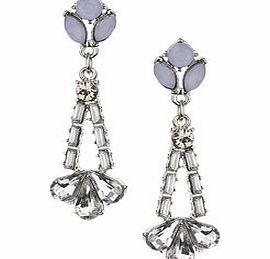 Dorothy Perkins Womens Lilac Rhinestone Drop Earrings- Purple