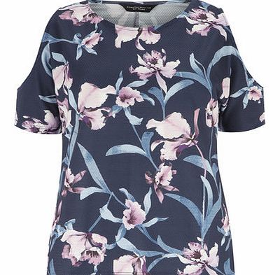 Dorothy Perkins Womens Lilly print cold shoulder top- Black