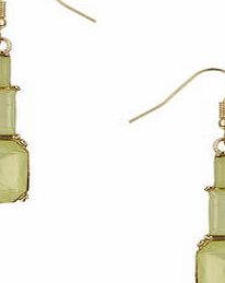 Dorothy Perkins Womens Lime Rectangle Drop Earrings- Green