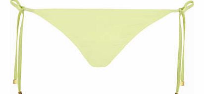 Womens Lime Tie Side Bikini Bottoms- Green