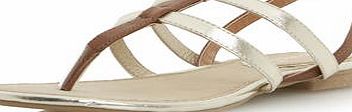 Dorothy Perkins Womens Limmy Toe Post Flat Sandal- Brown