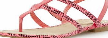 Dorothy Perkins Womens Limmy Toe Post Flat Sandal- Pink DP96100593